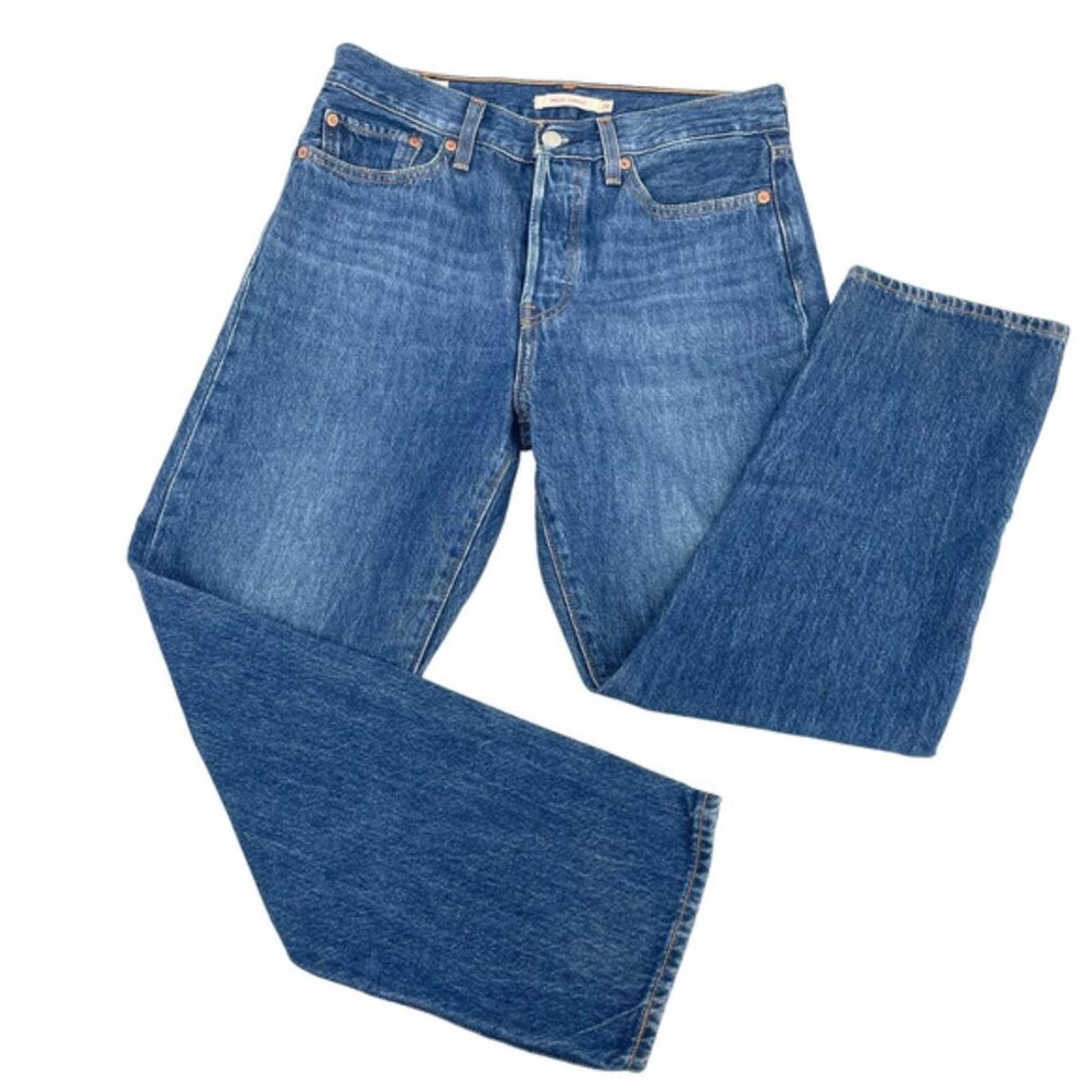 Levi's Premium Wedgie Straight Leg Cropped Jeans Size 28 High Waisted